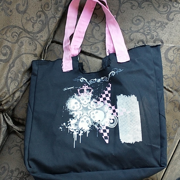 NWOT Punk 💀 Canvas Tote - Picture 2 of 9